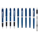 Cross Foundry Rollerball Pen in Glossy Translucent Blue Lacquer with Polished Chrome Appointments