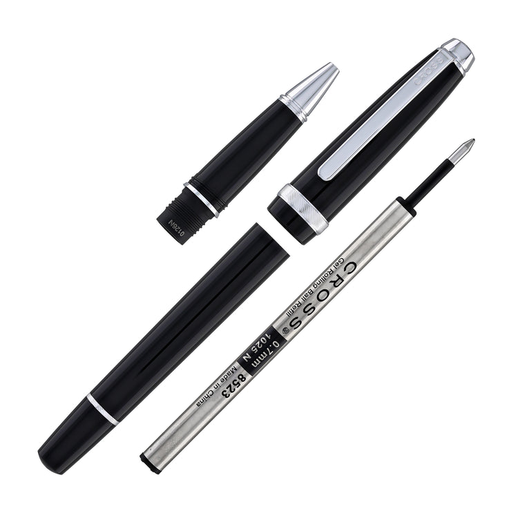Cross Lume Ballpoint Pen in Obsidian Black with Polished Chrome Appointments