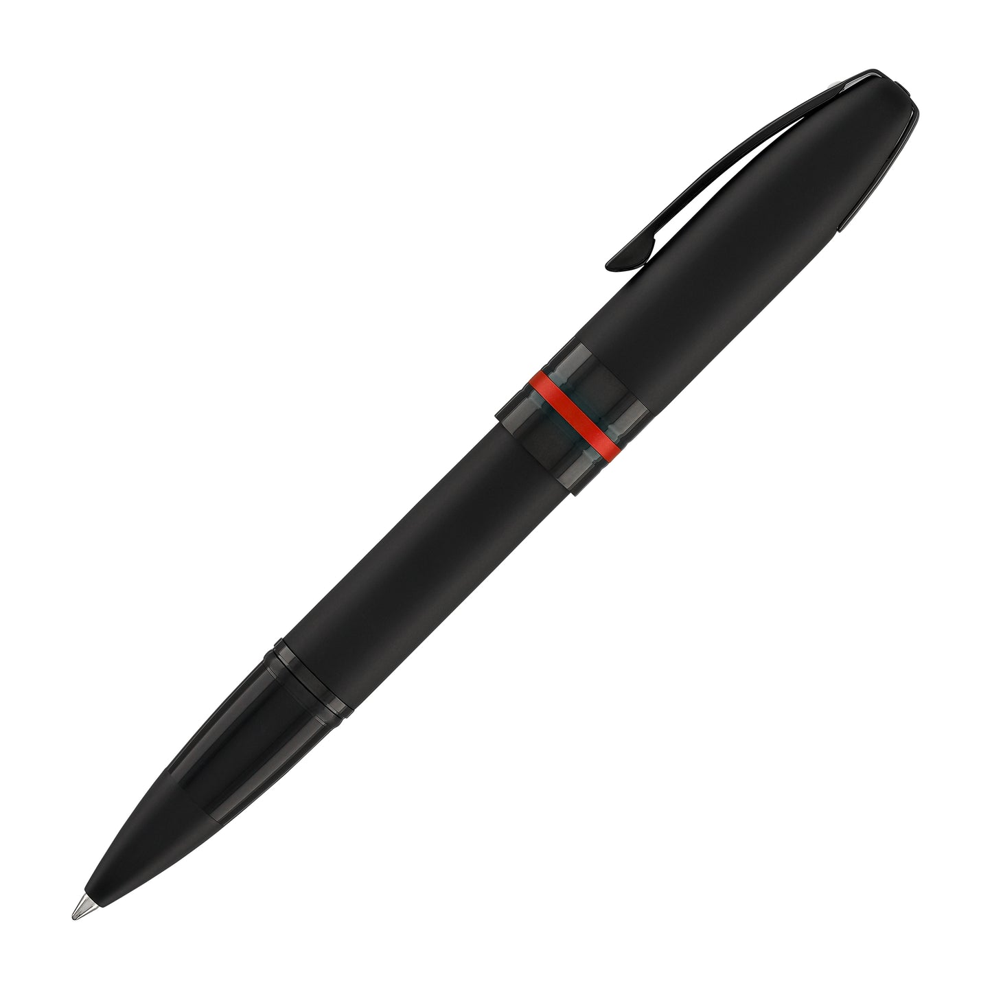 Sheaffer Icon Rollerball Pen in Matte Black Lacquer with Red PVD Trim