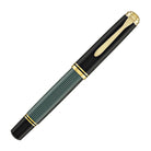 Pelikan Souveran M1000 Fountain Pen in Black & Green - 18K Gold Fine Point