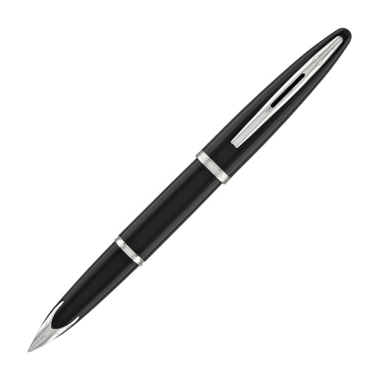 Waterman Carene Fountain Pen in Black Sea with Stainless Steel Trim - 18K Gold