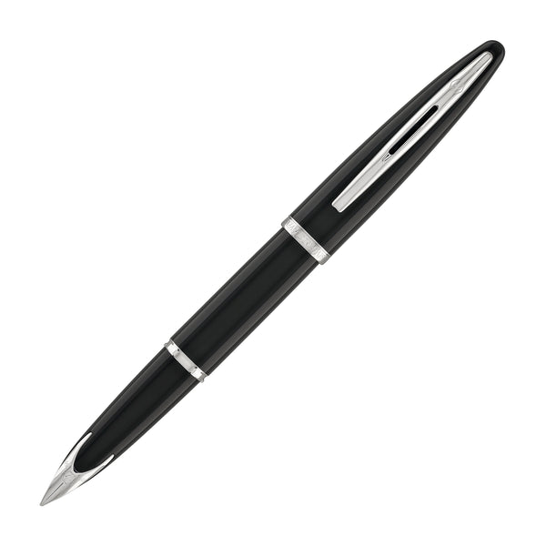 Waterman Carene Fountain Pen in Black Sea with Stainless Steel Trim - 18K Gold