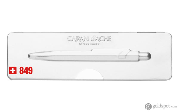 Caran dAche 849 Popline Ballpoint Pen in White with Holder Ballpoint Pen