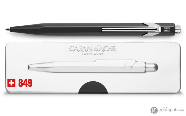 Caran dAche 849 Popline Ballpoint Pen in Black with Holder Ballpoint Pen