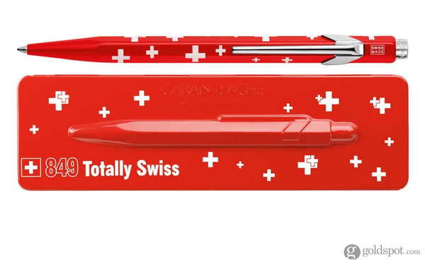 Caran dAche 849 Totally Swiss Ballpoint Pen in Red with White Cross Design Ballpoint Pen