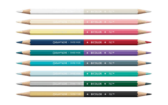 Caran d'Ache Alpine Frost Bicolor Colored Pencil - 9 Piece Set