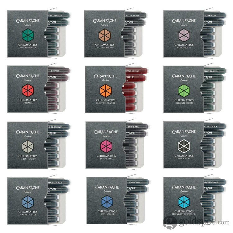 Caran dAche Chromatics Ink Cartridges in Organic Brown - Pack of 6 Fountain Pen Cartridges