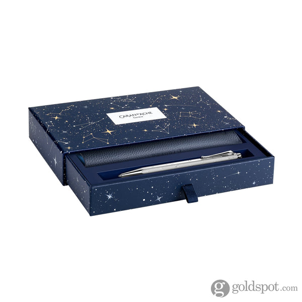 Caran d’Ache Ecridor Ballpoint Pen in Cosmic Blue with Leather Case Set Ballpoint Pens