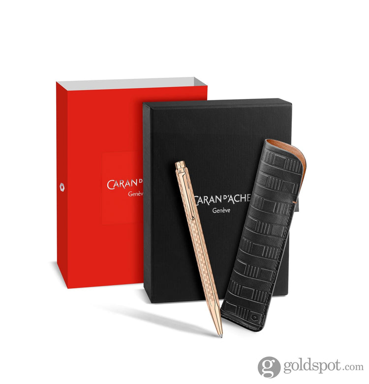 Caran d’Ache Ecridor Ballpoint Pen in Damier with Leather Case - Special Edition Gift Box Ballpoint Pens