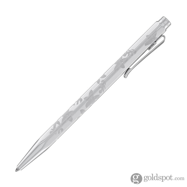 Caran d’Ache Ecridor Ballpoint Pen in Palladium with Flower Design Ballpoint Pens