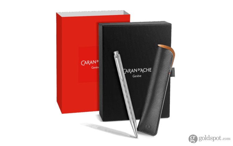 Caran d’Ache Ecridor Ballpoint Pen in Tressé with Leather Case Set Ballpoint Pens