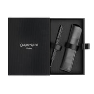 Caran d'Ache Ecridor Black Lines Ballpoint Pen and Leather Case Set