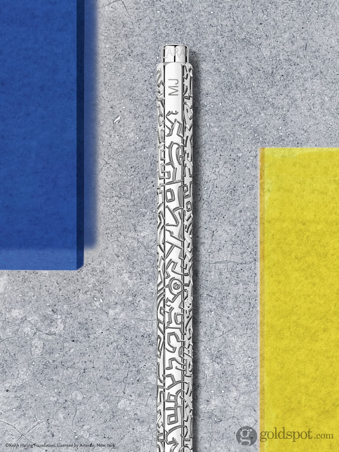 Penna A Sfera Caran D'Ache Keith Haring Edizione Speciale - Bianca, Design Artistico, Made In Switzerland