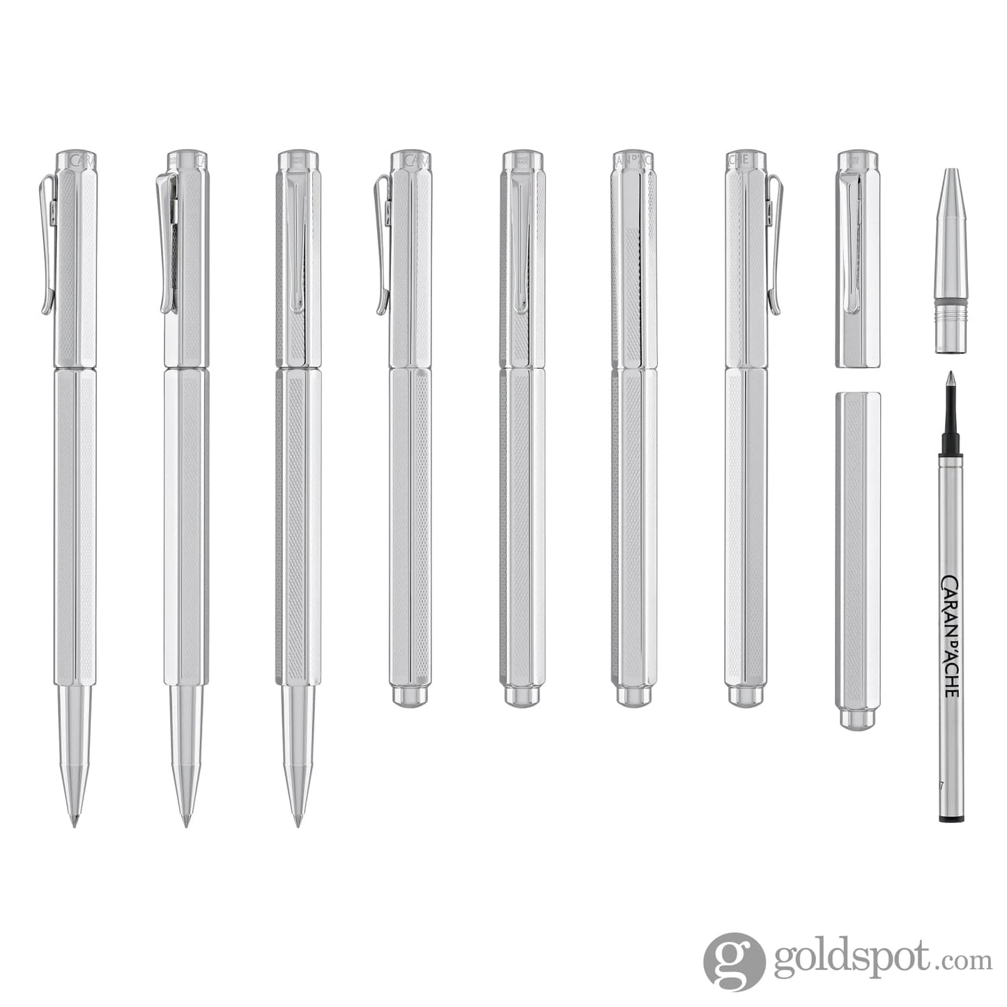 Caran d’Ache Ecridor Retro Rollerball Pen in Silver and Rhodium Rollerball Pen