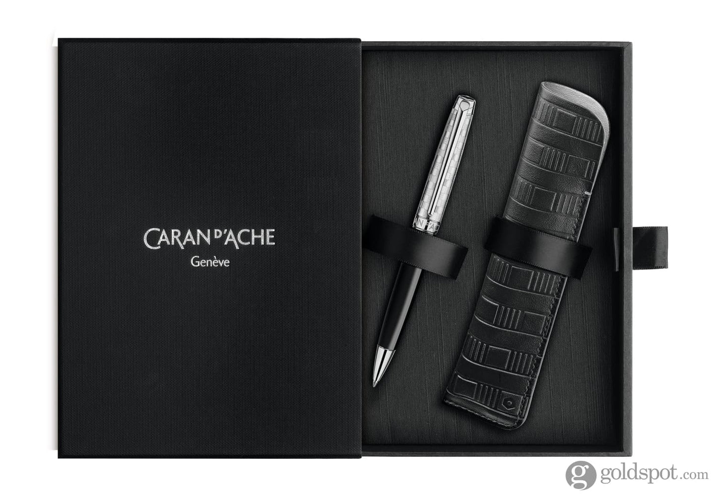 Caran d’Ache Leman Ballpoint Pen in Damier Gift Set with Leather Case - Special Edition Ballpoint Pens