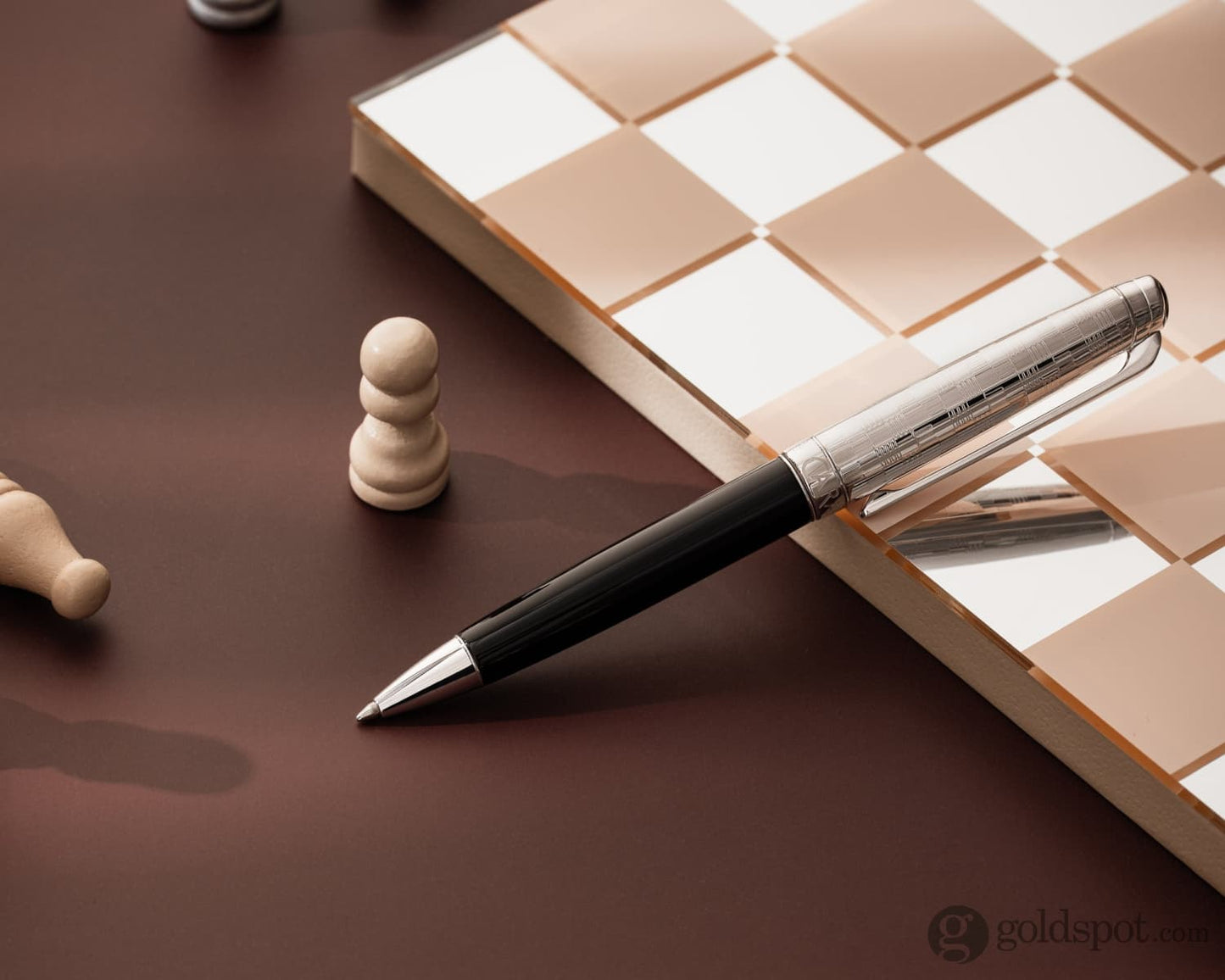 Caran d’Ache Leman Ballpoint Pen in Damier Gift Set with Leather Case - Special Edition Ballpoint Pens