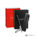 Caran d’Ache Leman Fountain Pen in Damier Gift Set with Leather Case - Special Edition Fountain Pen