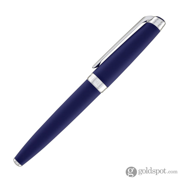 Caran d’Ache Léman Rollerball Pen in Matte Blue with Silver Plated and Rhodium Coated Rollerball Pen