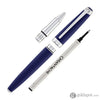 Caran d’Ache Léman Rollerball Pen in Matte Blue with Silver Plated and Rhodium Coated Rollerball Pen