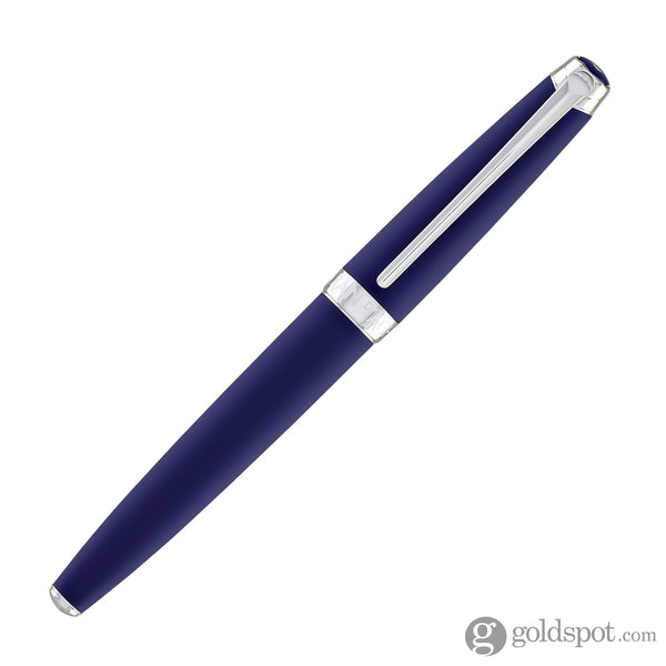 Caran d’Ache Léman Rollerball Pen in Matte Blue with Silver Plated and Rhodium Coated Rollerball Pen