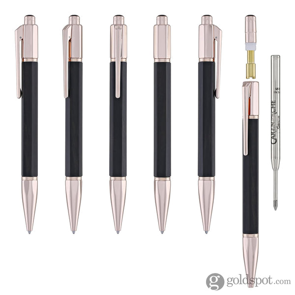 Caran d’Ache Varius Ebony Ballpoint Pen with Rose Gold Coated Ballpoint Pens