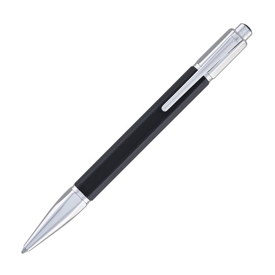 Caran d'Ache Varius Ebony Ballpoint Pen with Silver Plated and Rhodium Coated