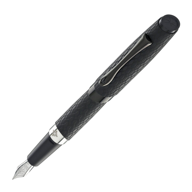 Diplomat Cobra Fountain Pen in Matte Black Guilloche