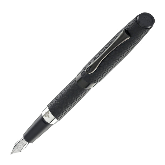 Diplomat Cobra Fountain Pen in Matte Black Guilloche