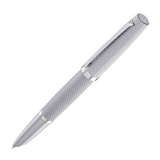Diplomat Viper Fountain Pen in Silver Guilloche - Fine/Medium Nb
