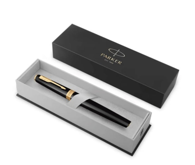 Parker Meridian Fountain Pen in Black with Gold Trim - Fine