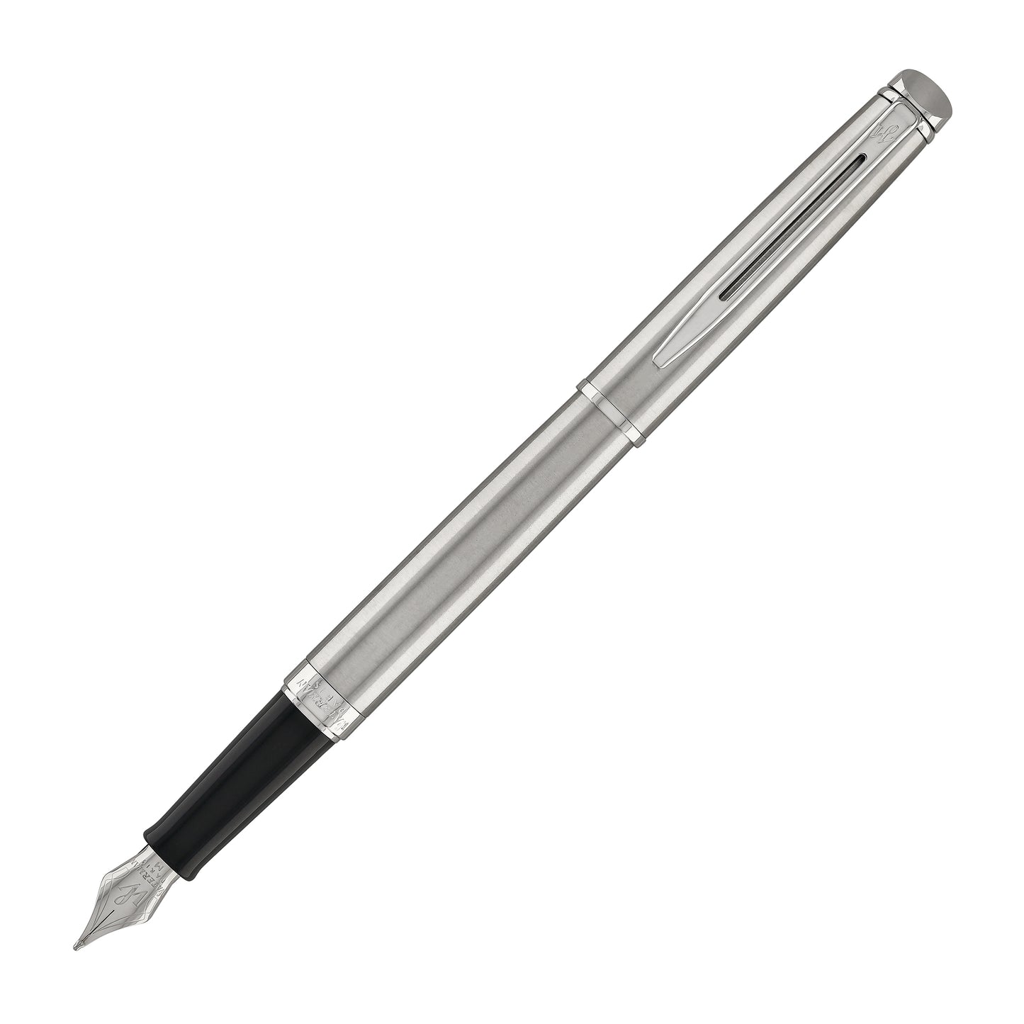 Waterman Hemisphere Fountain Pen in Stainless Steel with Chrome Trim