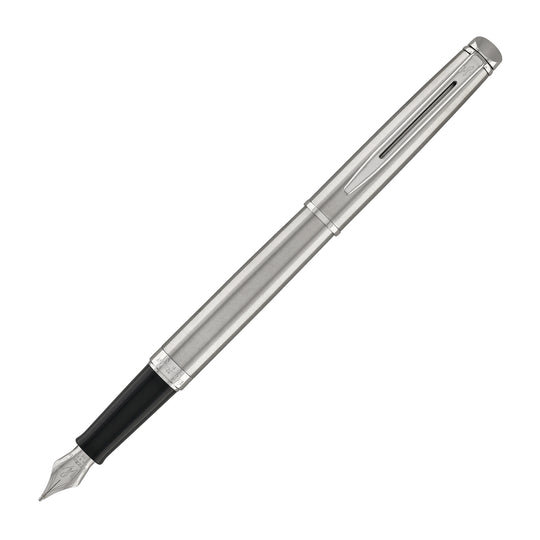 Waterman Hemisphere Fountain Pen in Stainless Steel with Chrome Trim