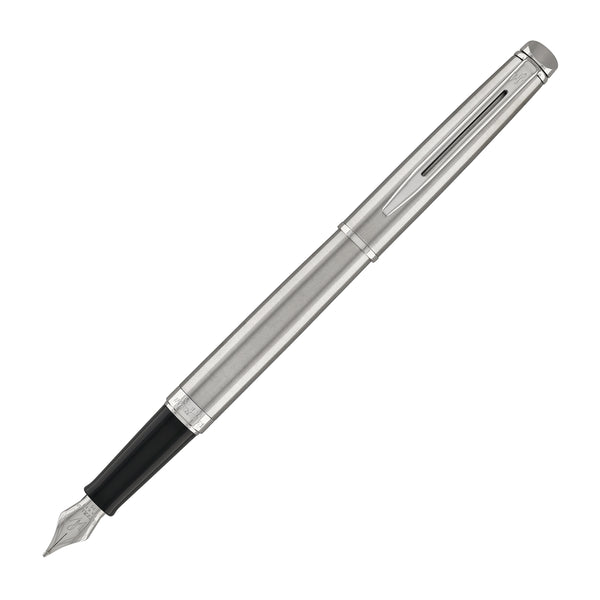 Waterman Hemisphere Fountain Pen in Stainless Steel with Chrome Trim