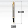 Parker IM Ballpoint Pen in Brushed Metal Gold Trim Ballpoint Pens