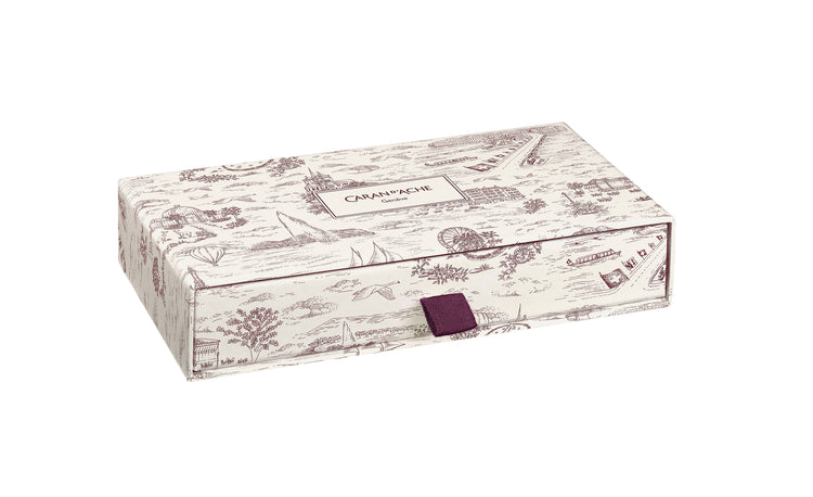 Caran d'Ache Leman Toile de Jouy Christmas 2026 Fountain Pen and Leather Case Gift Set