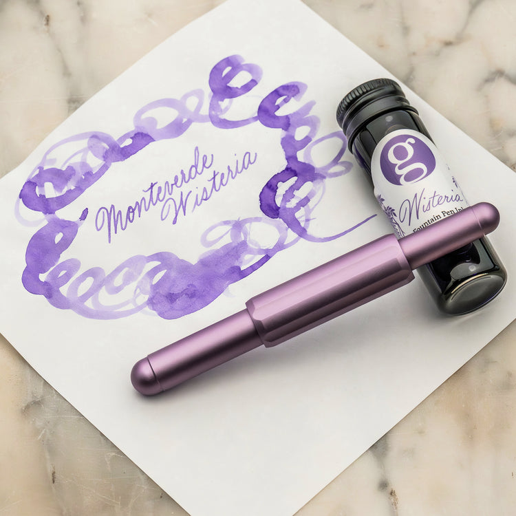 Monteverde Axis Fountain Pen in Wisteria with 15ml Bottled Ink