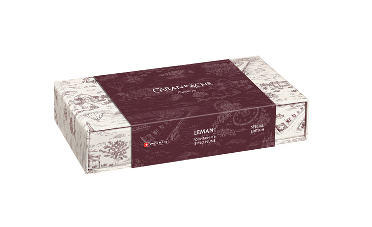 Caran d'Ache Leman Toile de Jouy Christmas 2026 Fountain Pen and Leather Case Gift Set