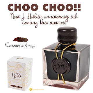 All Aboard The J. Herbin Ink Hype Train! Caroube de Chypre Sneak Peek