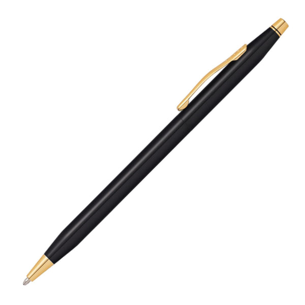 Classic Century Glossy Black PVD Gold Trim Ballpoint Pen Pens