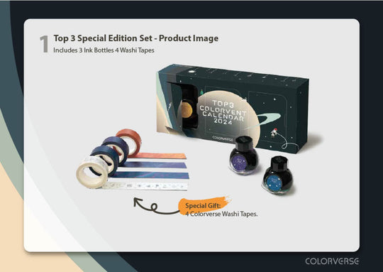 Colorverse 2024 Colorvent Calendar Top 3 Bottled Ink Set - 15mL
