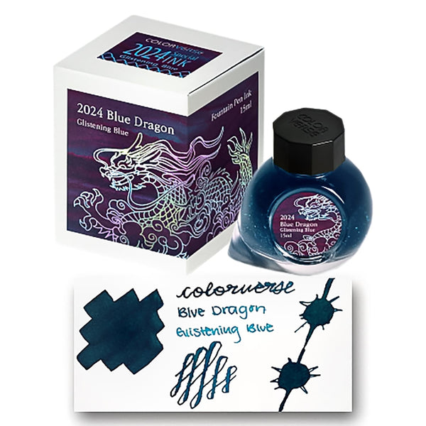 Colorverse 2024 Special Series Bottled Ink in Blue Dragon Glistening Blue - 15mL Bottled Ink