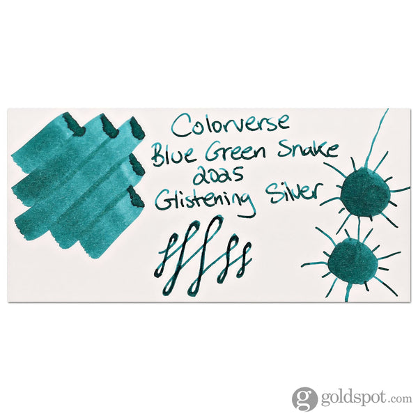 Colorverse 2025 Special Series Bottled Ink in Blue Green Snake Glistening Silver - 15mL Bottled Ink