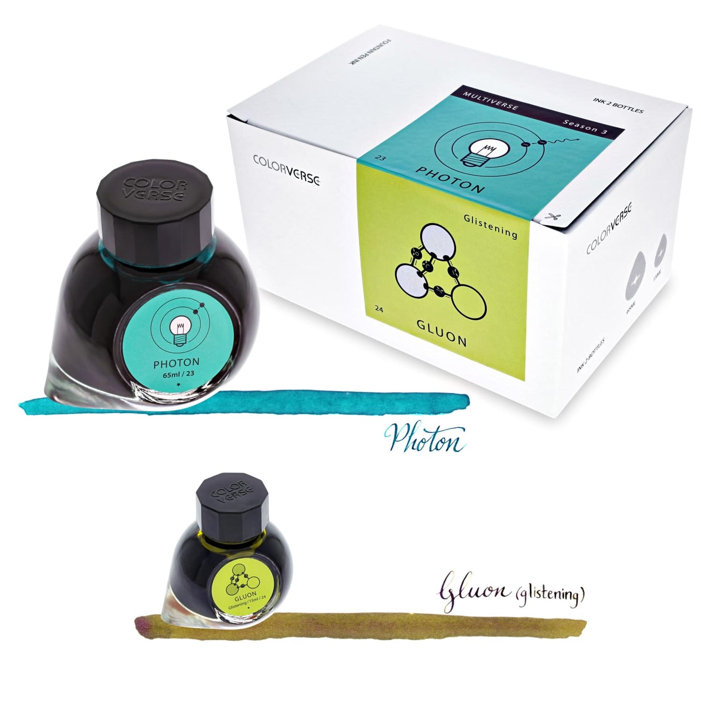 Colorverse Multiverse Bottled Ink in Photon & Gluon - Set of 2 Bottled Ink