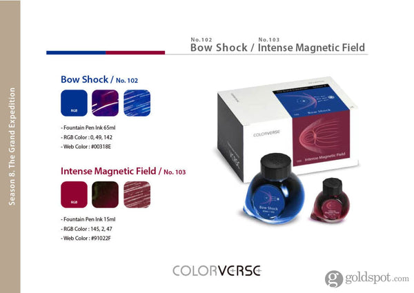 Colorverse Season 8 The Grand Expedition Bottled Ink in Bow Shock & Intense Magnetic Field - Set of 2 (65ml + 15ml)