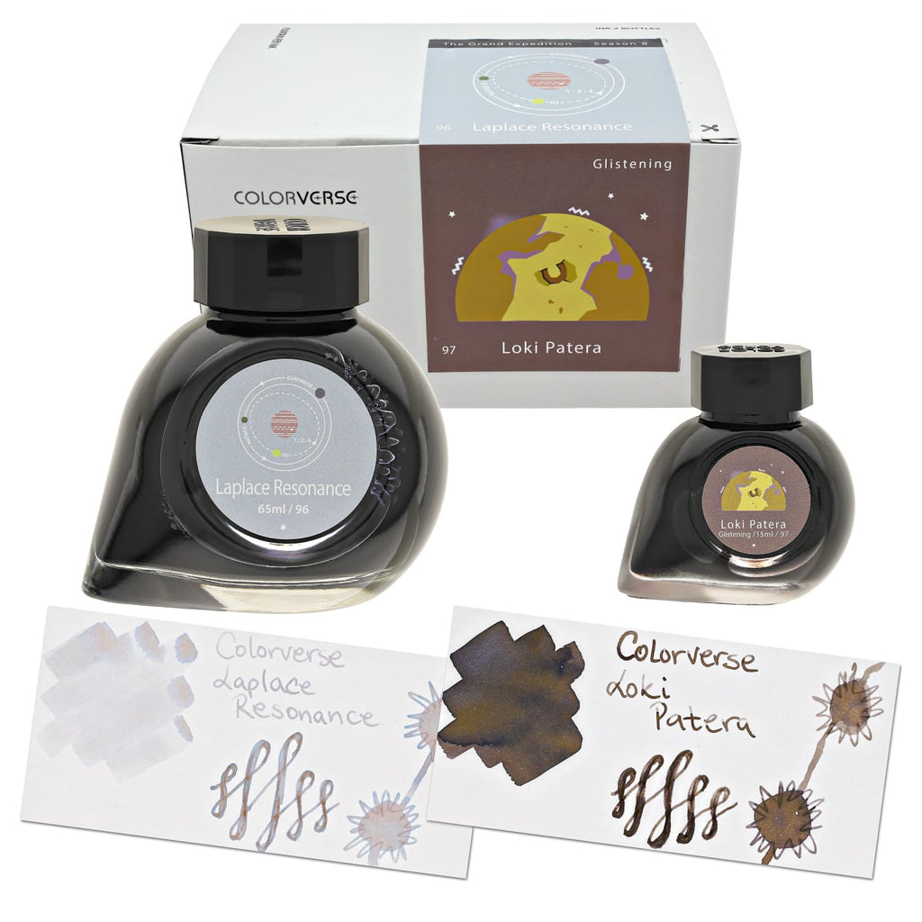 Colorverse Season 8 The Grand Expedition Bottled Ink in Laplace Resonance & Loki Patera Glistening - Set of 2 (65ml + 15ml)