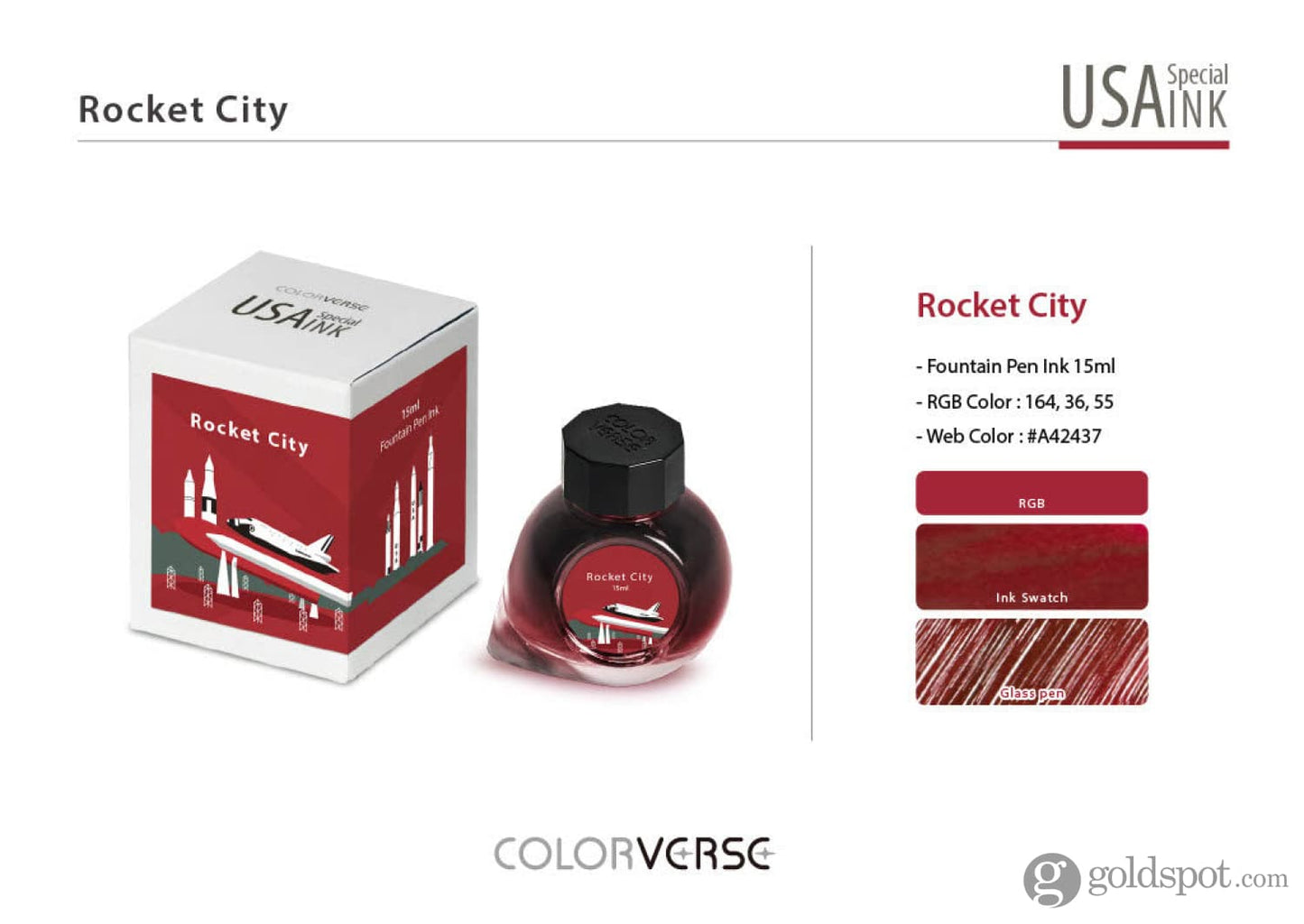Colorverse USA Special Bottled Ink in Alabama (Rocket City) - 15mL Bottled Ink