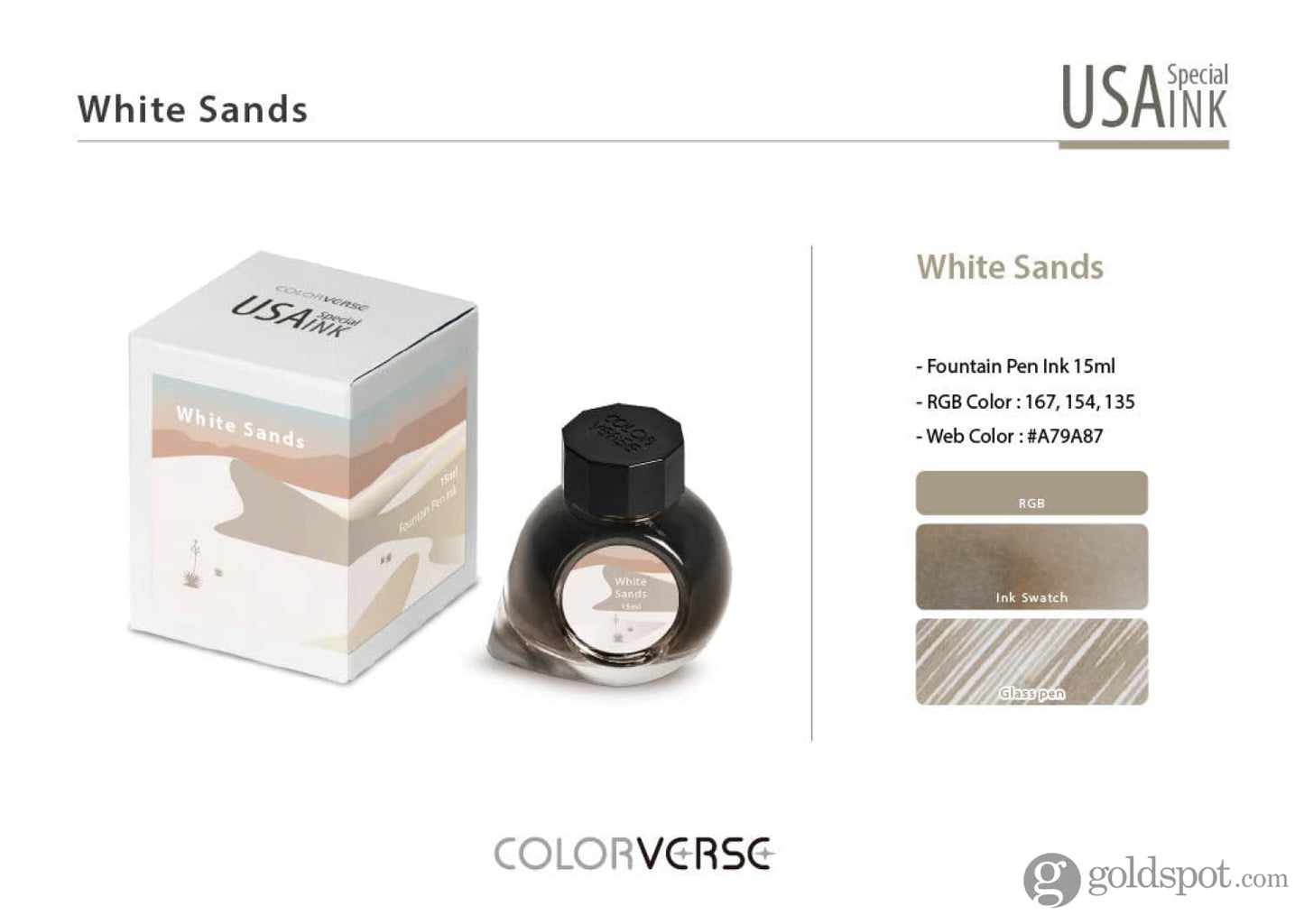 Colorverse USA Special Bottled Ink in New Mexico (White Sands) - 15mL Bottled Ink