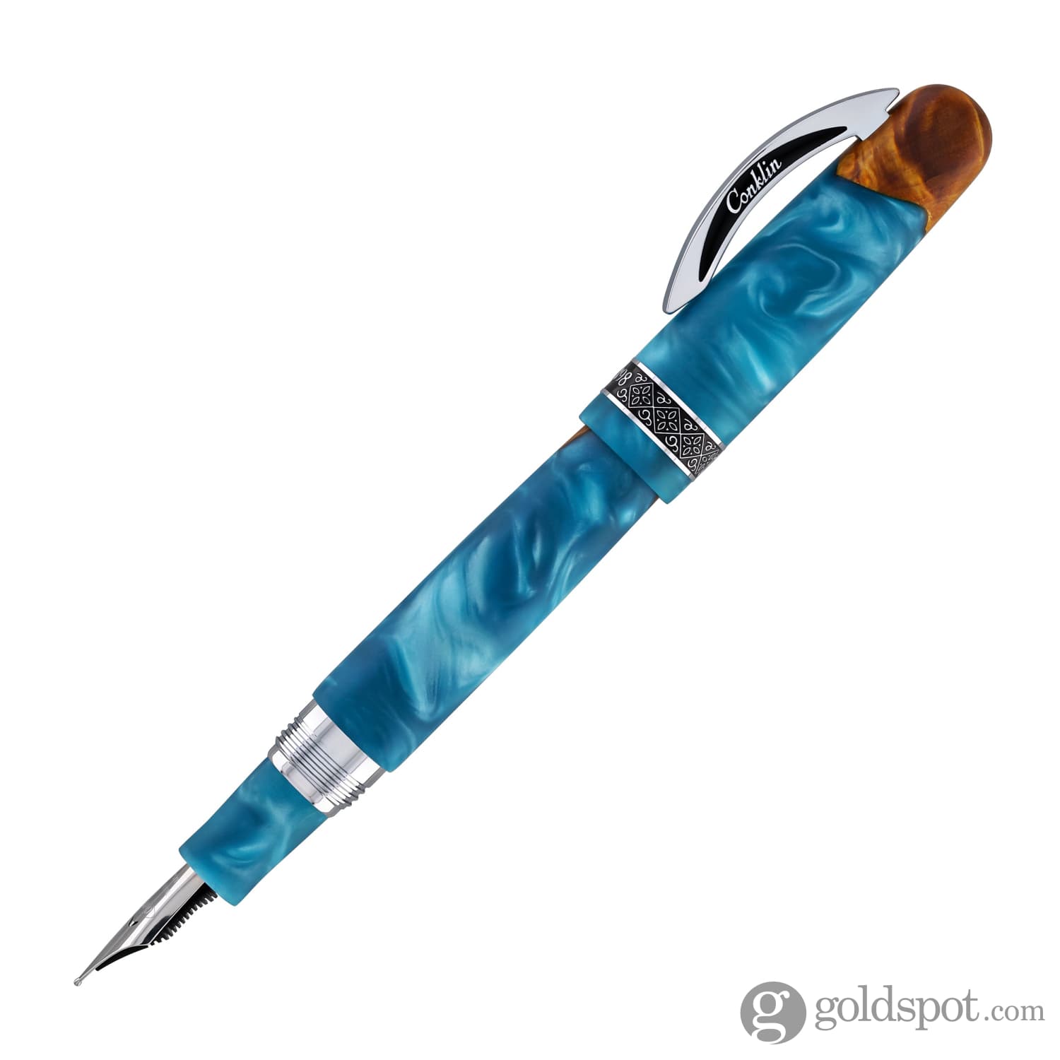 Conklin 1898 Spectra Fusion Fountain Pen in Blue with Chrome Trim