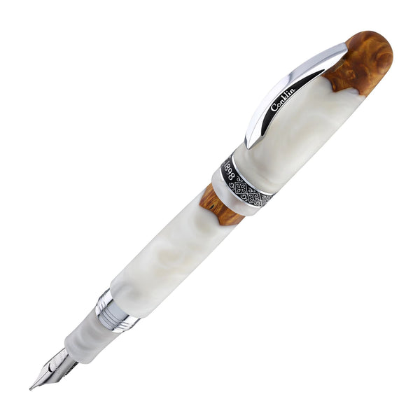 Conklin 1898 Spectra Fusion Fountain Pen in White with Chrome Trim - Limited Edition Fountain Pen