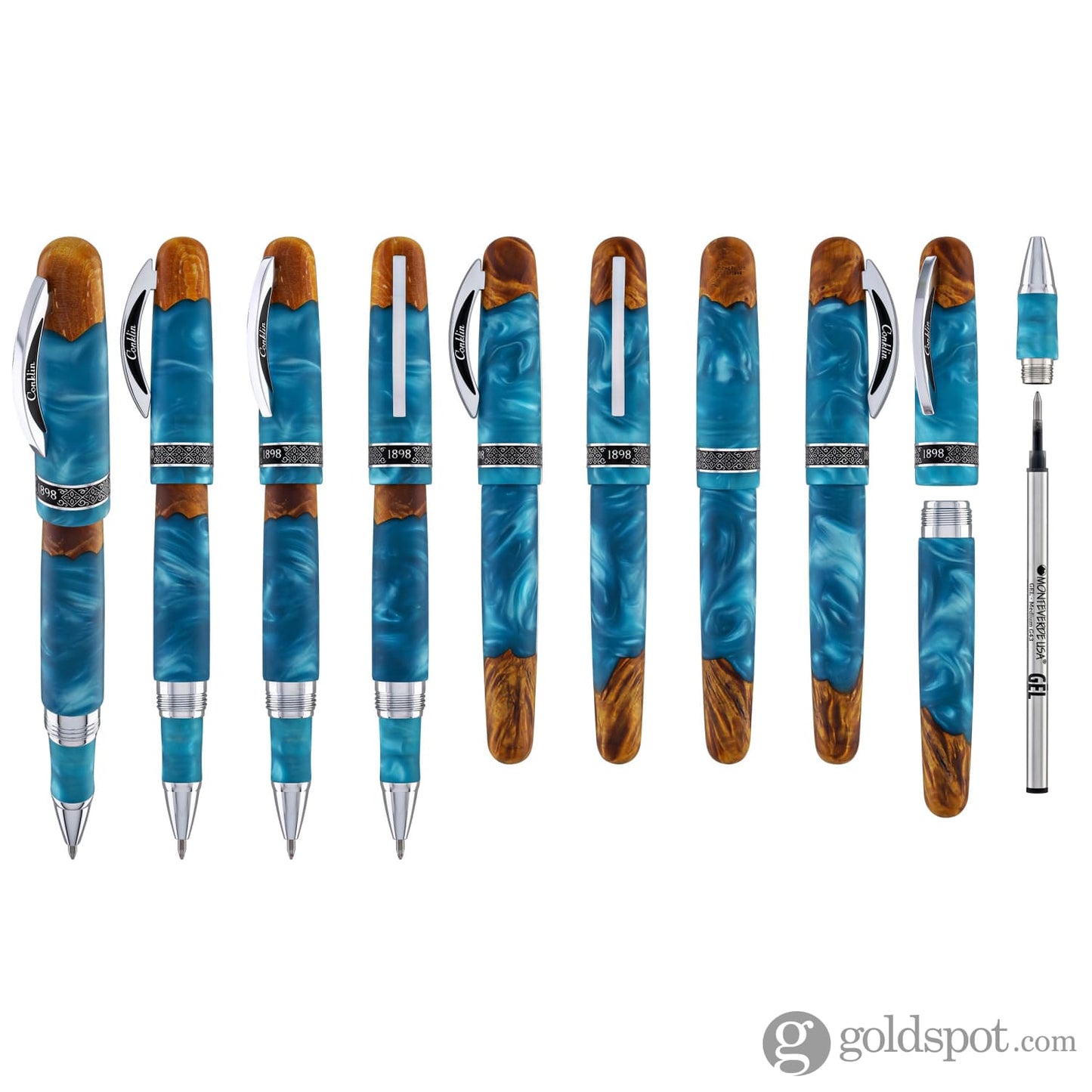 Conklin 1898 Spectra Fusion Rollerball Pen in Blue with Chrome Trim - Limited Edition Rollerball Pen